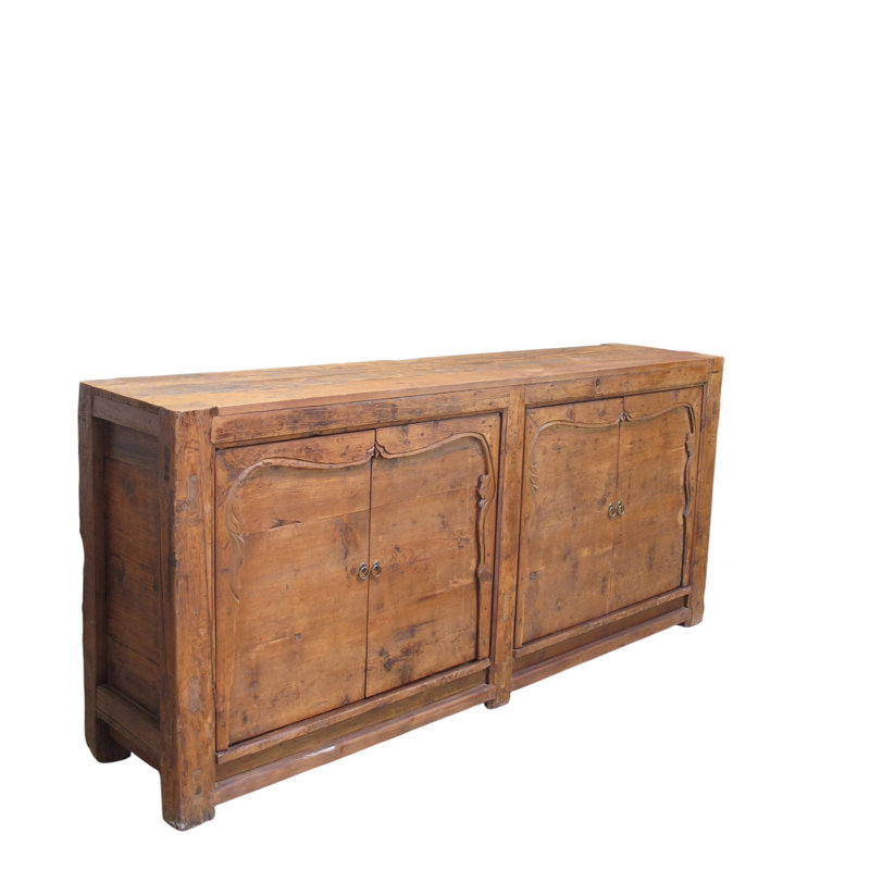 Double-Door Pine Farmer's Sideboard Cabinet