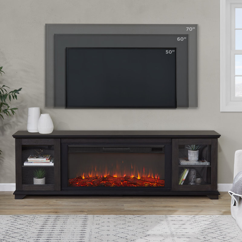 Foyer électrique d'extérieur 83 "Benjamin par Real Flame, Bois patiné, Standard