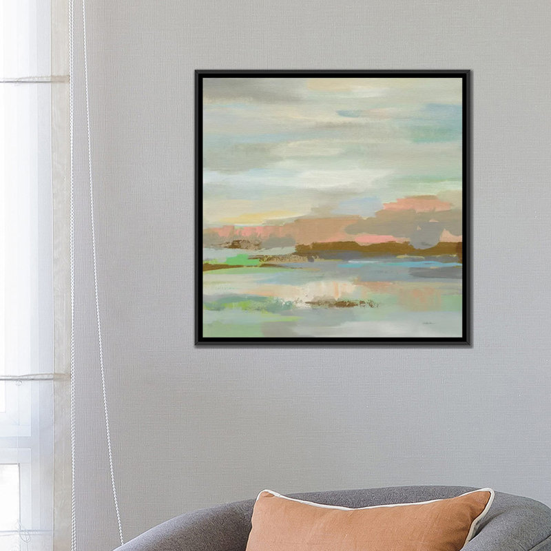 « spring désert i », impression sur toile, H 37 po x l 37 po x P 1,5 po, Toile avec cadre noir, Pas de tapis