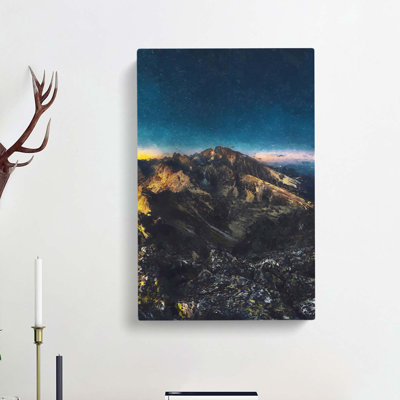 Starry Night In The Dolomites In Abstract - Wrapped Canvas Print