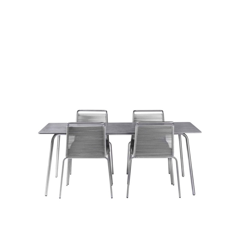Outdoor Dining Side Chair, Light Gray