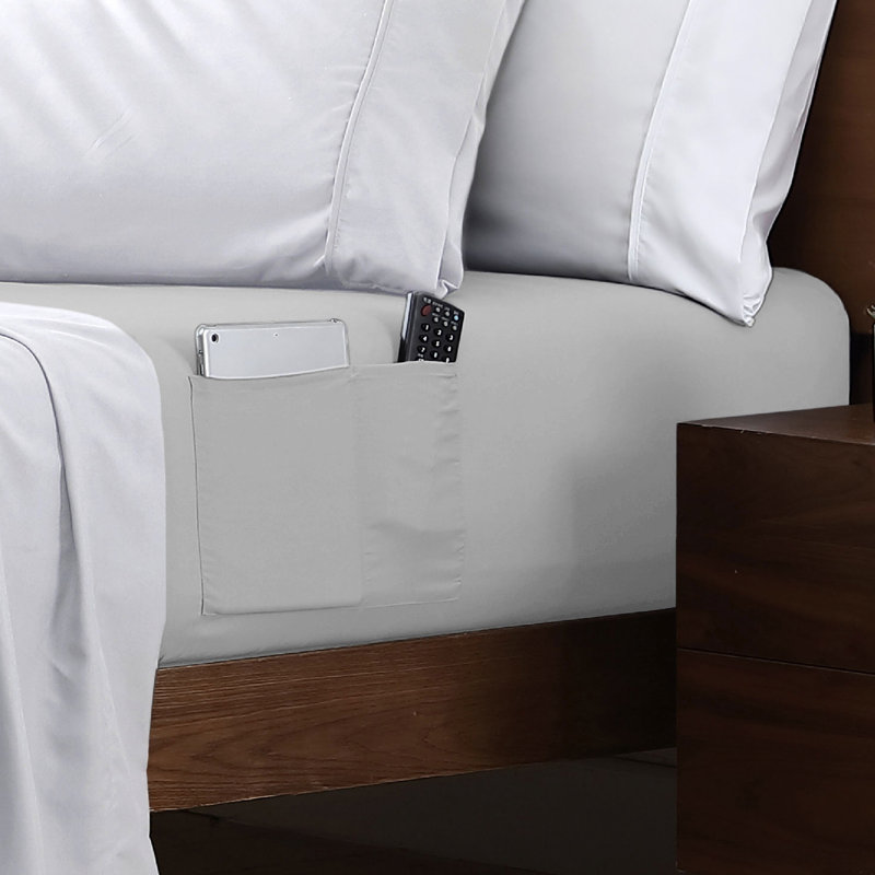 Swift Home Smart Pocket Fitted Sheet - Essential 1800 Series Microfiber - Fits Mattress up to 14" Thick - Convenient Storage, Peach Fuzz, Durable, Easy Care