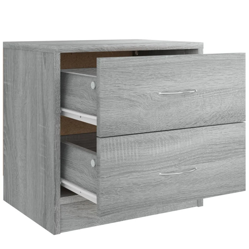 Jasem 40cm W Manufactured Wood Bedside Table, Grey Sonoma