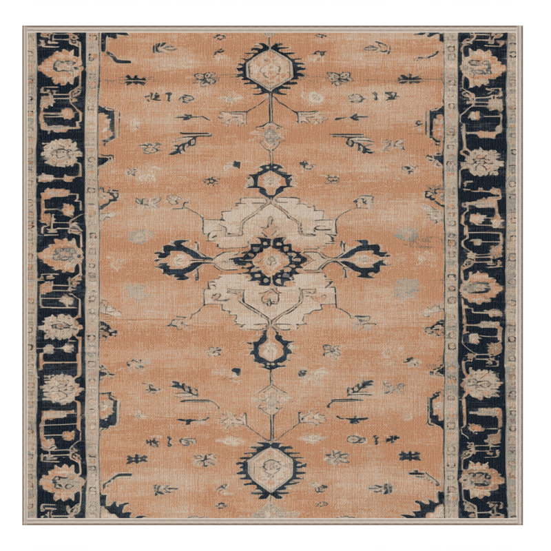 Tapis brun lavable à la machine, Carré 6 pi