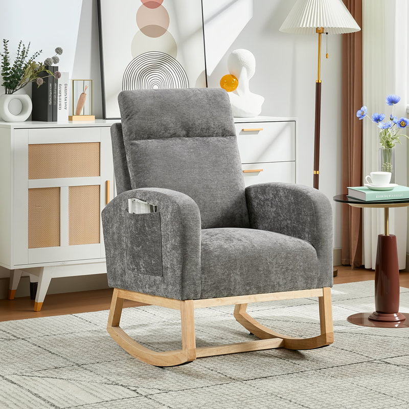 Chaise berçante rembourrée Modern