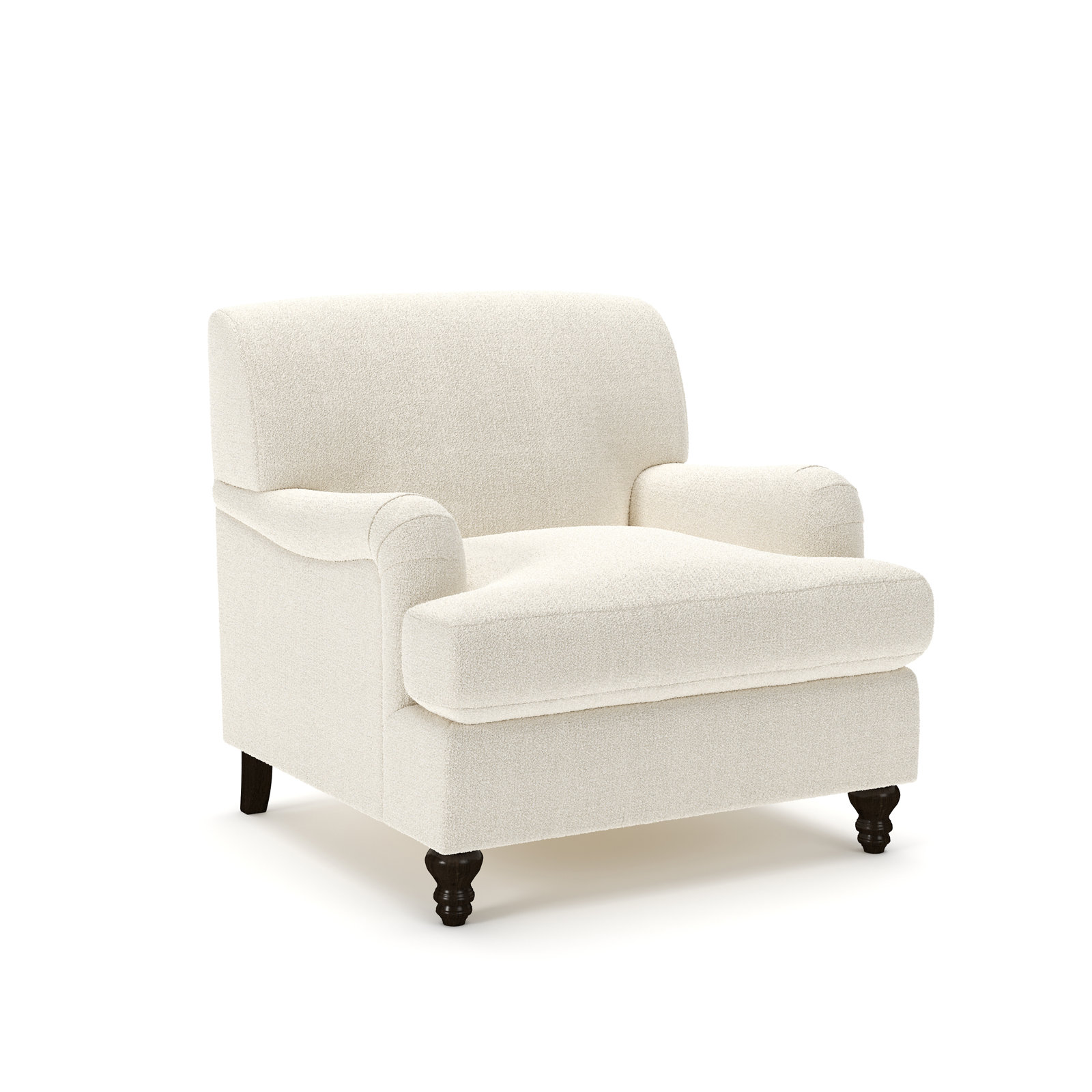 Walters Tight Back Chair, Davis Pearl Performance Bouclé