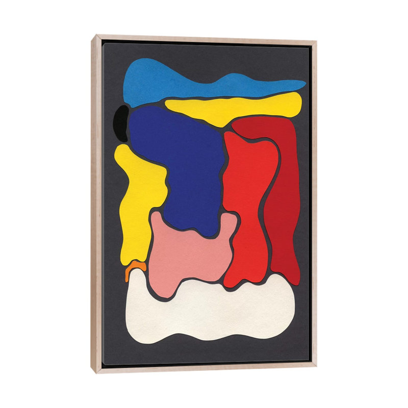Coloured Forms On Grey, 101.6 cm H x 66.04 cm W x 4.445 cm D, Natural Wood