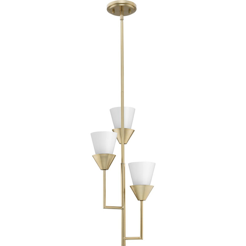 Luminaire suspendu 3 lumières Pinellas, Or doux