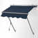 Polyester Cover Patio Window Awning, Manual Retractable Sunshade Canopy