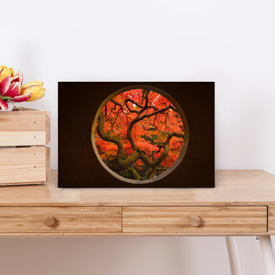 Contemporary Art Abstract Peaceful Serene Maple Tree Autumn Landscape Wall Art