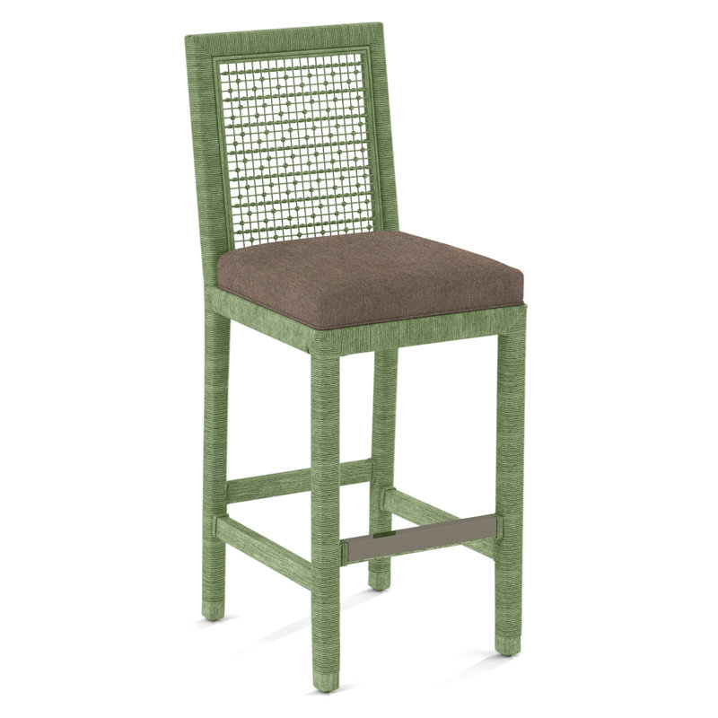 Pine Isle Bar Stool, Marquis Taupe Velvet; 0913-73, Celery