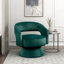 Fauteuil d'appoint pivotant de luxe moderne avec revêtement en velours et structure en bois massif pour une décoration intérieure élégante