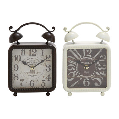 Ensemble d'horloge de table en métal