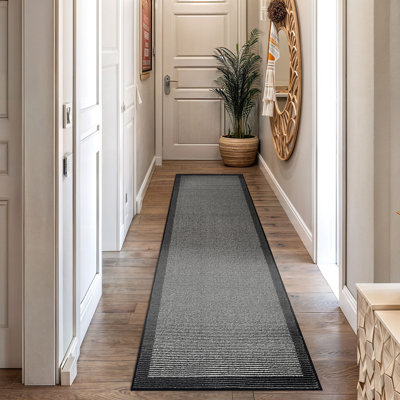 Modern Geometric Area Rug Bordered Contemporary Design
