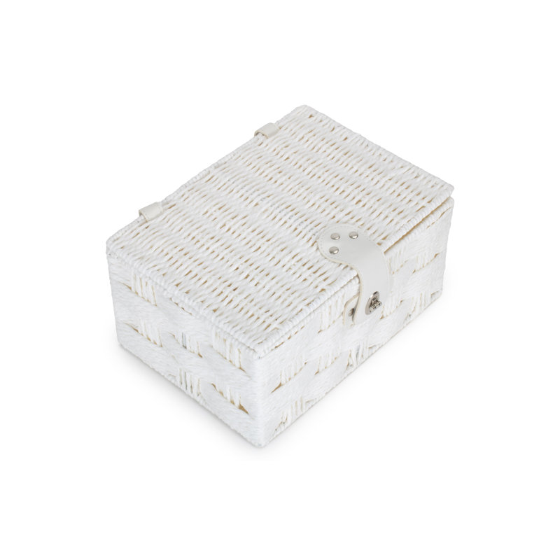 Wicker White Twisted Paper Rope Storage Basket, 15cm H x 30cm W x 22cm D
