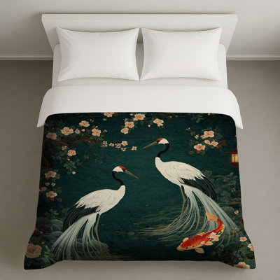 Housses de couette Cranes Koi Flowers
