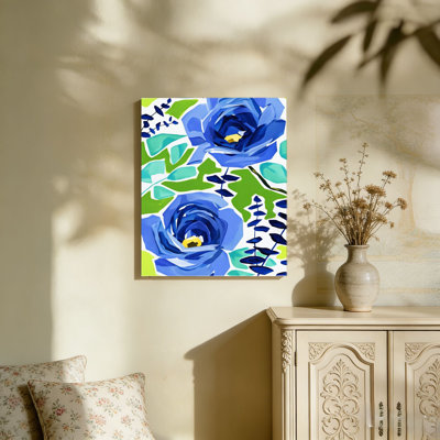 Animaux abstraits et fleurs, art mural non encadré, L 36 po x l 24 po
