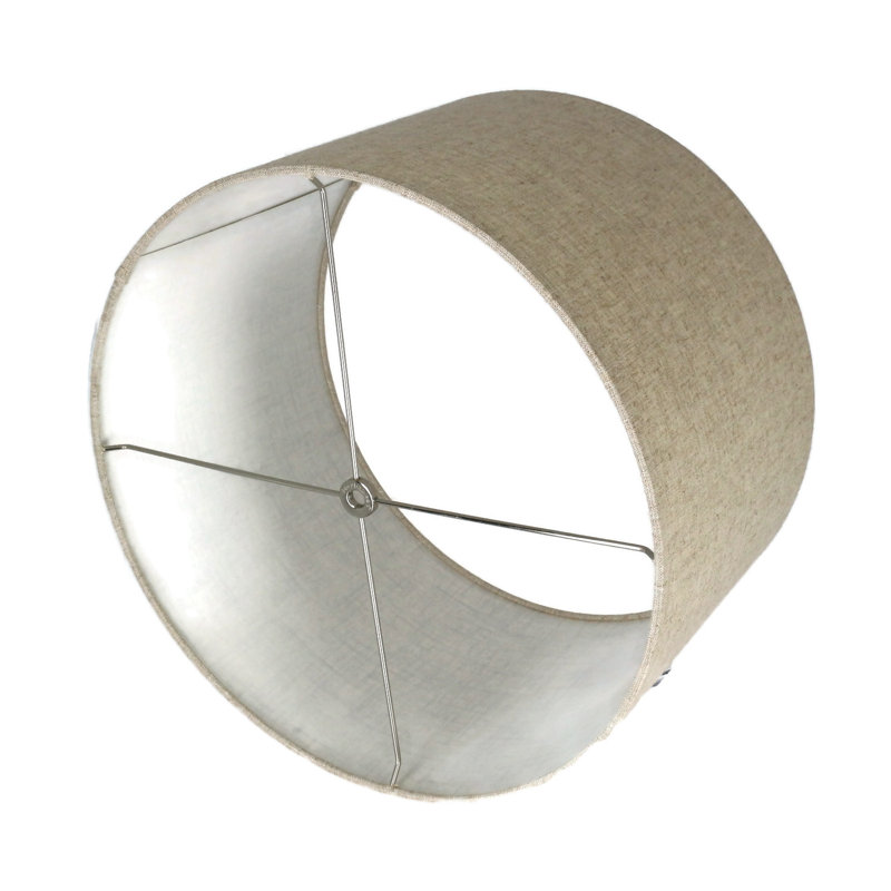 Abat-jour tambour en lin (araignée), Beige, H 10 po x l 16 po x P 16 po