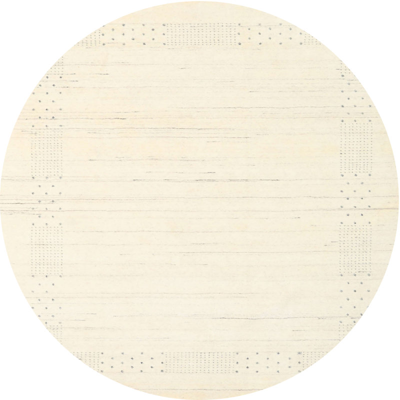 Tapis beige contemporain, Rond 8 pi x 8 pi