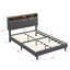 Structure de lit plateforme tapissier avec ports USB et rangement-720941985-720941990