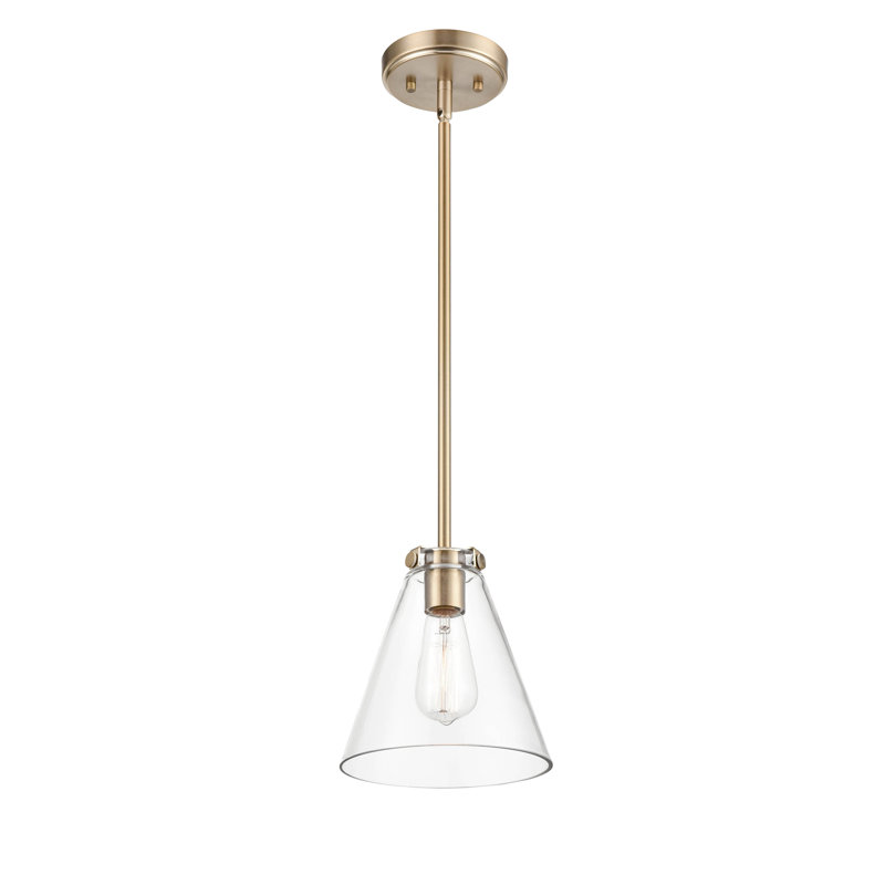 Luminaire suspendu conique à 1 lumière Eligah, Doré