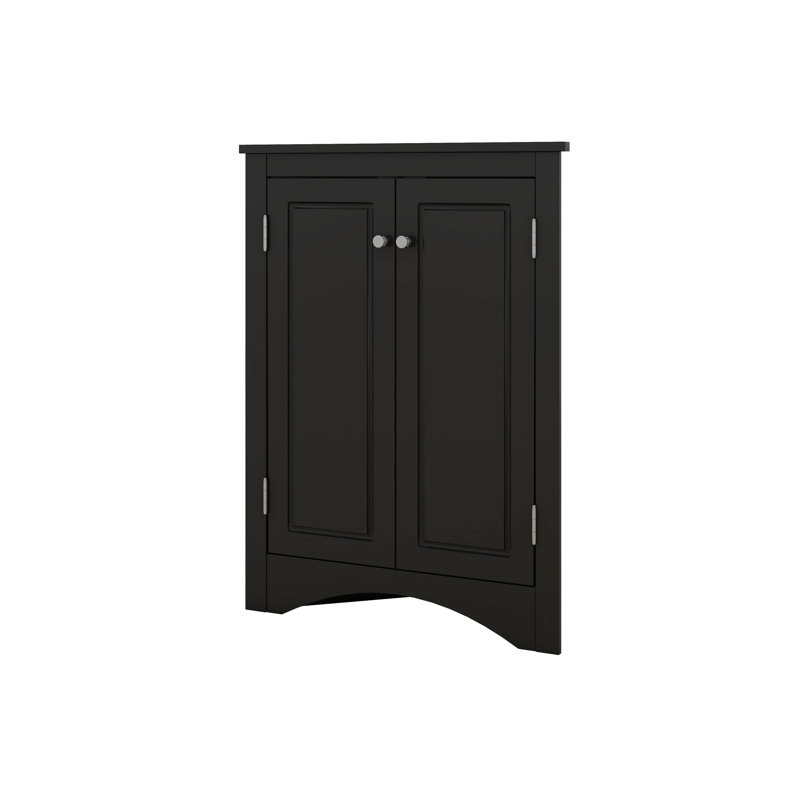 Armoire de rangement triangulaire avec 3 tablettes réglables, Noir