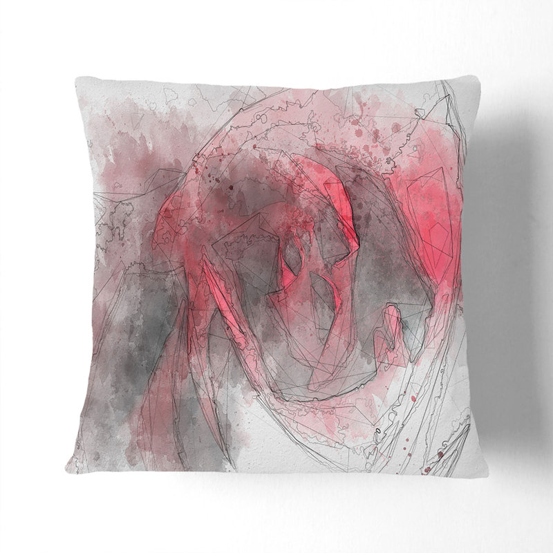 Drops Upon A Red Rose In Abstract Abstract Square Throw Cushion, Black, 55cm H x 55cm W x 20cm D