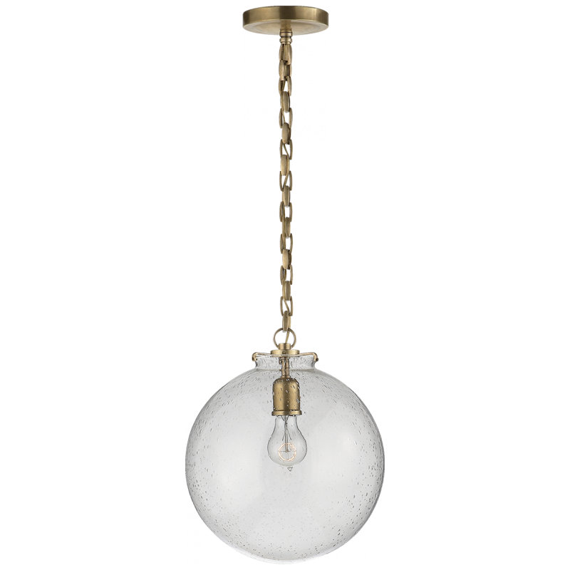 Thomas O'Brien Katie Globe Pendant, Seeded, Antique Brass