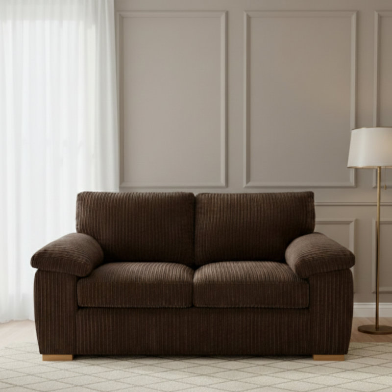 5 Seater Corduroy Sofa, Brown