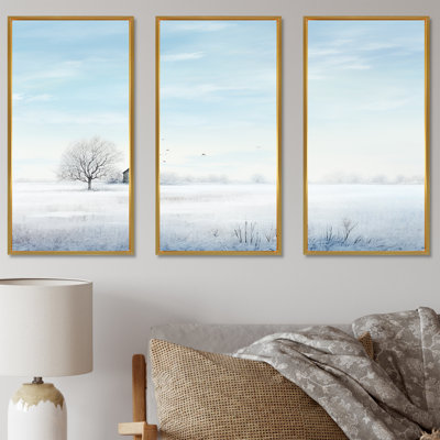 Paysage d'hiver «Minimalisme», ensemble d'art mural paysage d'hiver