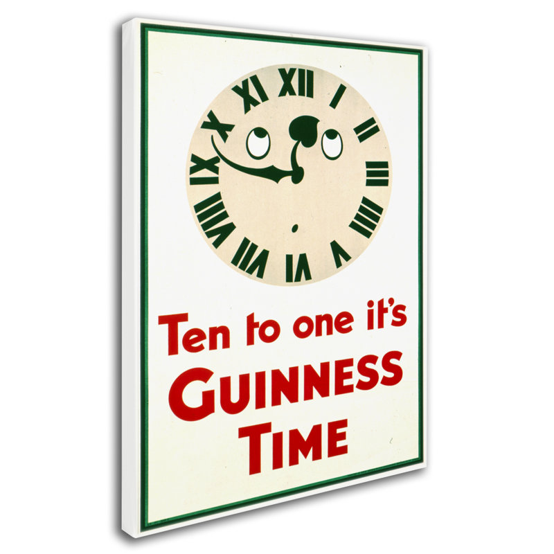 « guinness time iii », publicité sur toile tendue, H 32 po x l 24 po x P 2 po