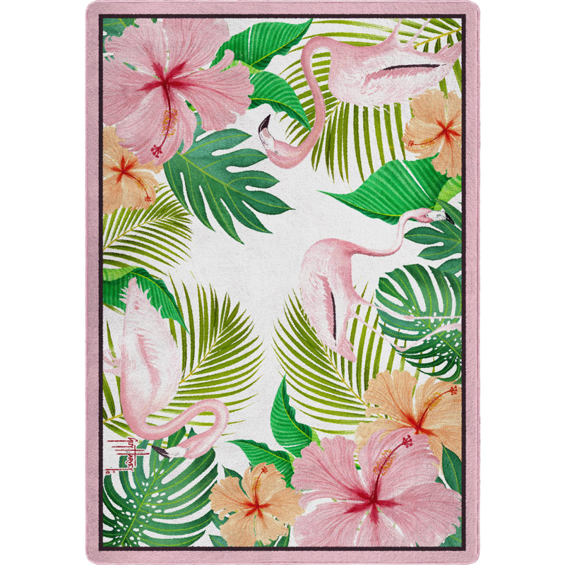 Tapis floral Guy Guy, Rectangle 3 pi 10 po x 5 pi 4 po