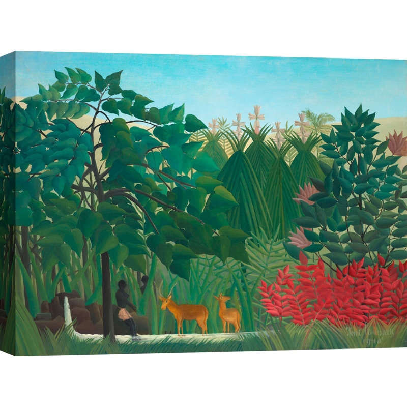 The Waterfall by Henri Rousseau - Wrapped Canvas Art Prints, 90cm H x 120cm W x 4cm D
