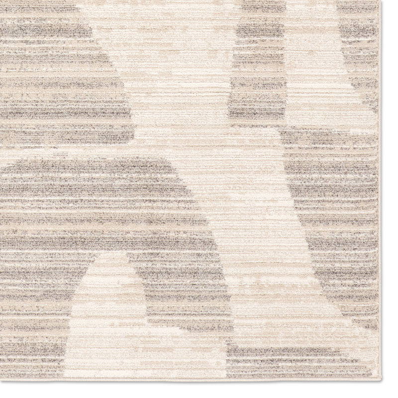 Vibe by Union Rustic Loehrke Powerloomed Abstract Tan/Taupe Area Rug, Rectangle 5' x 8'
