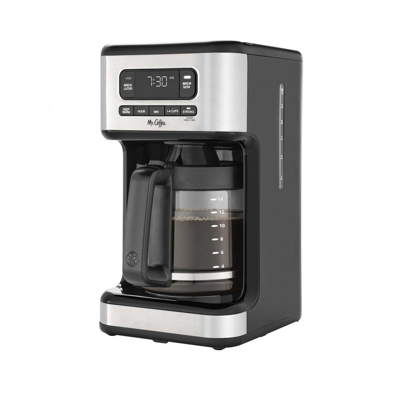14-Cup Light Stainless Steel Programmable Coffee Maker with Auto Shutoff