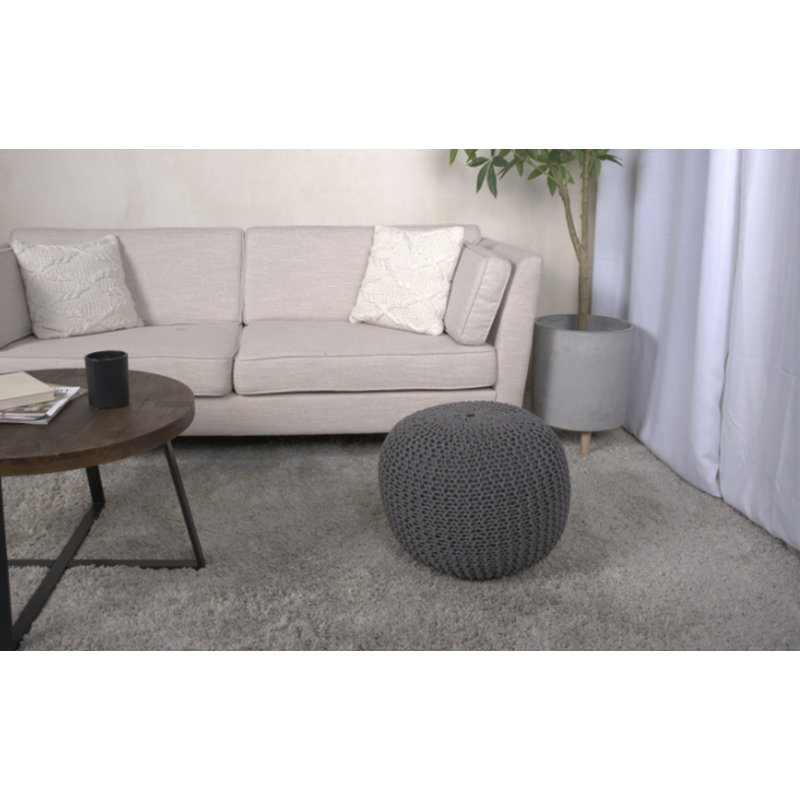 Pouf rond en coton Bordeaux, bleu marine, Marine
