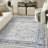 Leuchte 7'10" x 9'10" Grey Navy Vintage Indoor Rug-2045192435