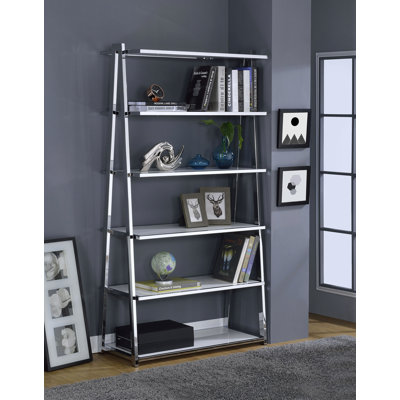 High Gloss And Chrome Finish Bookshelf