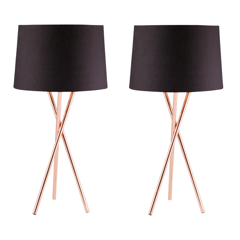 Castello Metal Tripod Lamp, Copper, Black