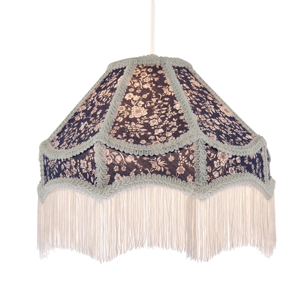 Classic Victorian Empire Lampshade Cotton With Tassels By