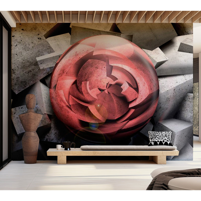 Murale pierre rose, L 55 po x l 78 po