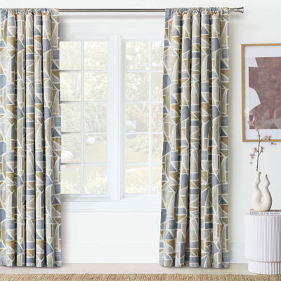 Oliver Geometric Room Darkening Curtain
