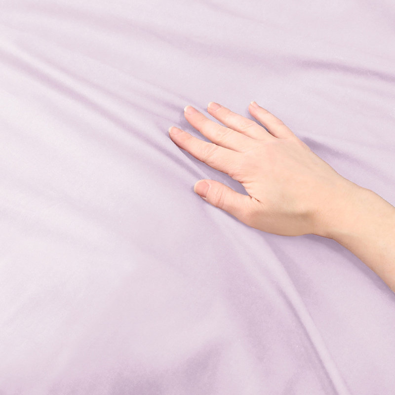 Ensemble de housse de couette lavable 100% coton 200 fils Blue Queen, Housse de couette pour très grand lit et 2 taies, Mauve