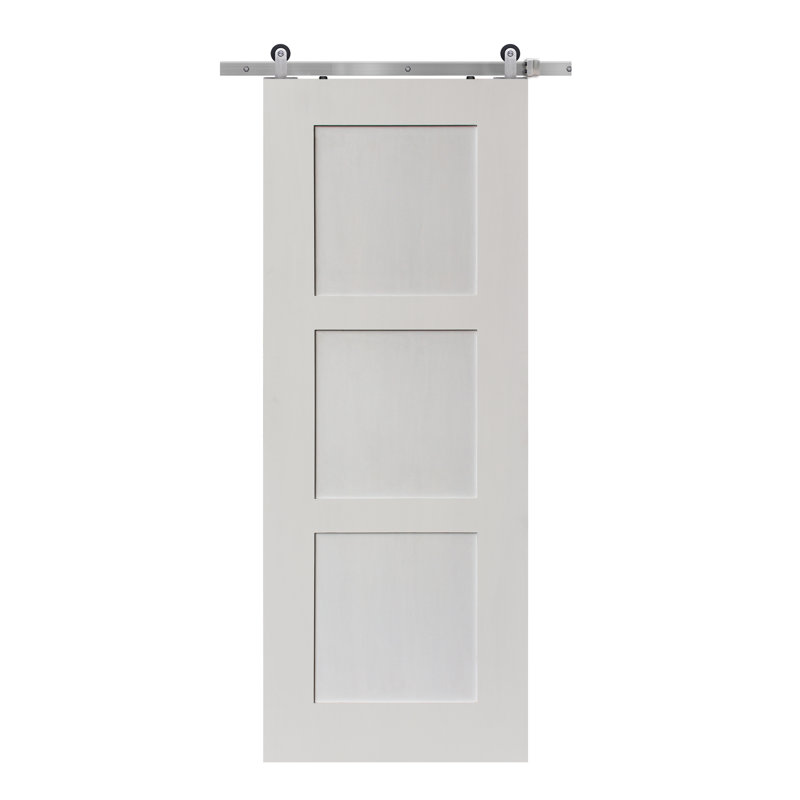 Panneau de bois manufacturé et porte de grange apprêtée sans trousse de quincaillerie d'installation, 36 po x 80 po
