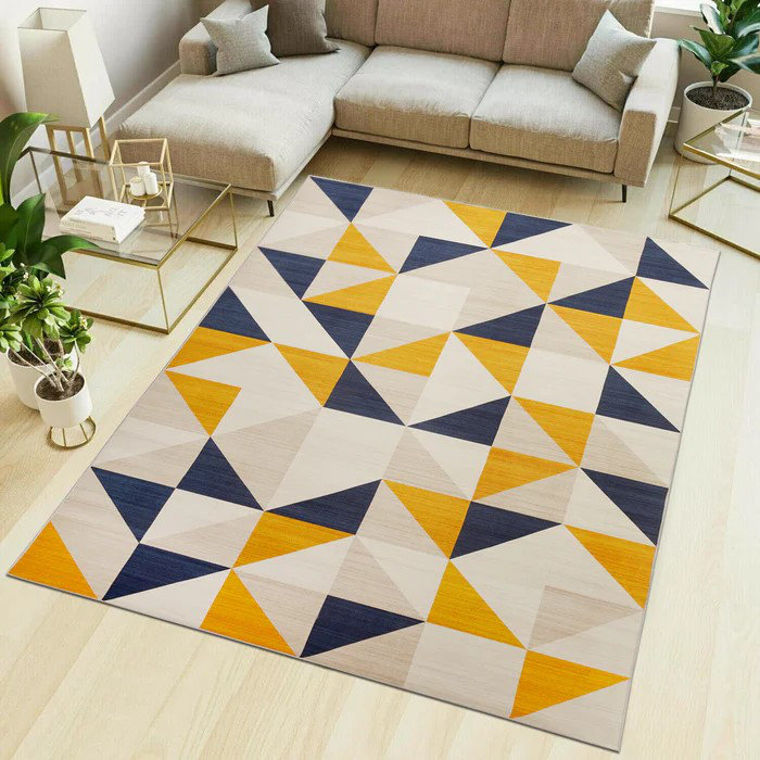 Demiah Abstract Machine Printed Area Rug, Rectangle 60 x 110 cm
