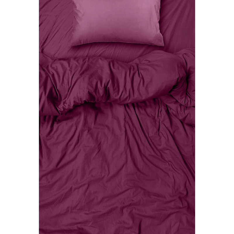  Ensemble de draps en rayonne de bambou Hotel Quality, Très grand + 4 taies d'oreillers, Aubergine