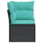 Ebern Designs Patio Sofa Corner With Cushions Black Poly Rattan