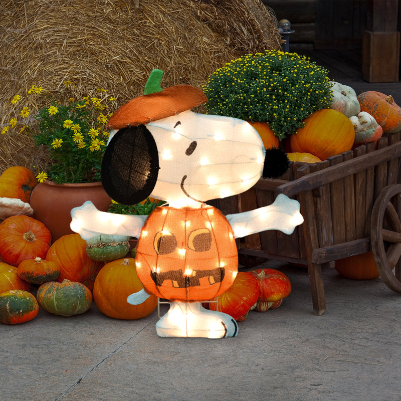 Peanuts 24in Peanuts 2D PreLit Yard Art Snoopy in JOL