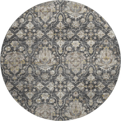 Premium Machine Washable Alliah AMF94 Gray Rug