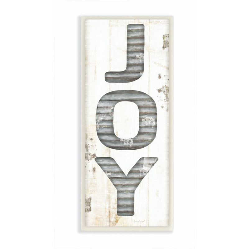 «Joy», reproduction d'art textuel, Plaque en bois, H 17 po x l 7 po x P 0,5 po